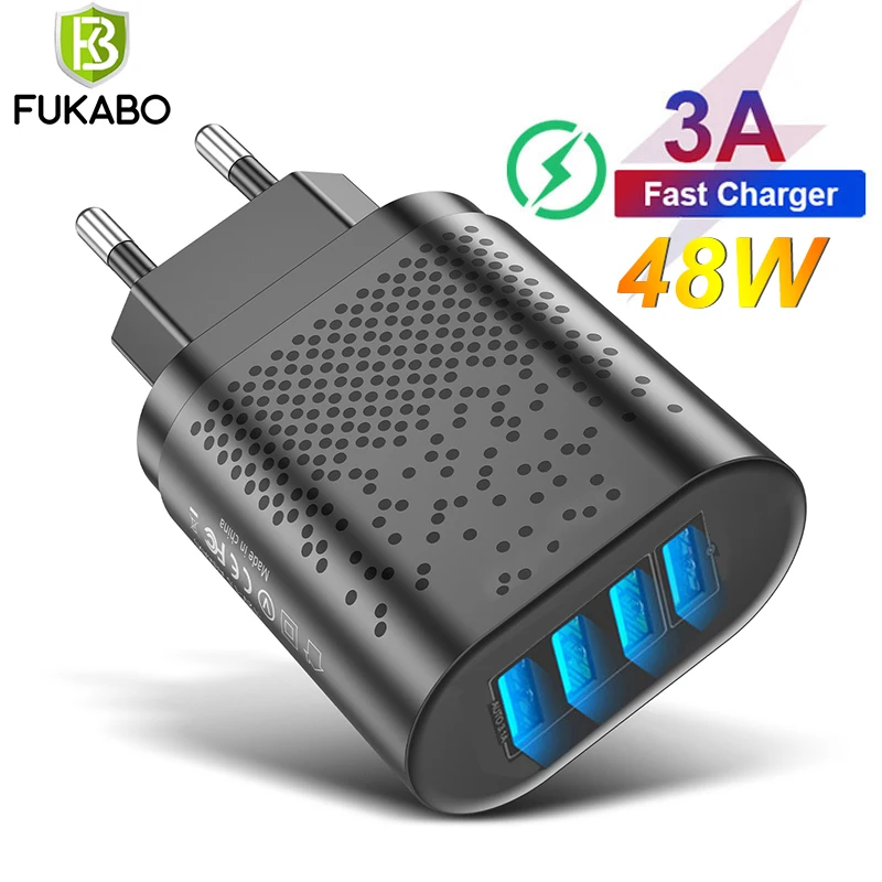 48W Quik Charge 3.0 USB Fast Charging EU US UK Plug Mobile Phone For iPhone 12 Samsung Xiaomi Laptop Tablet Wall | Мобильные