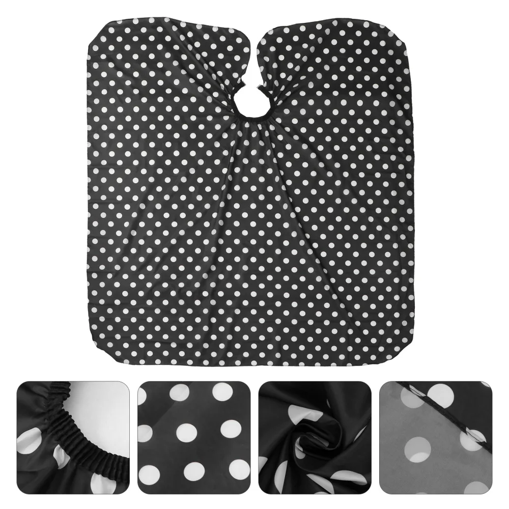 

Anti-static Hairdressing Cape Practical Haircut Cape Hair Cutting Cloak Haircut Gown for Barber Shop (Black, Round Dot Pattern)