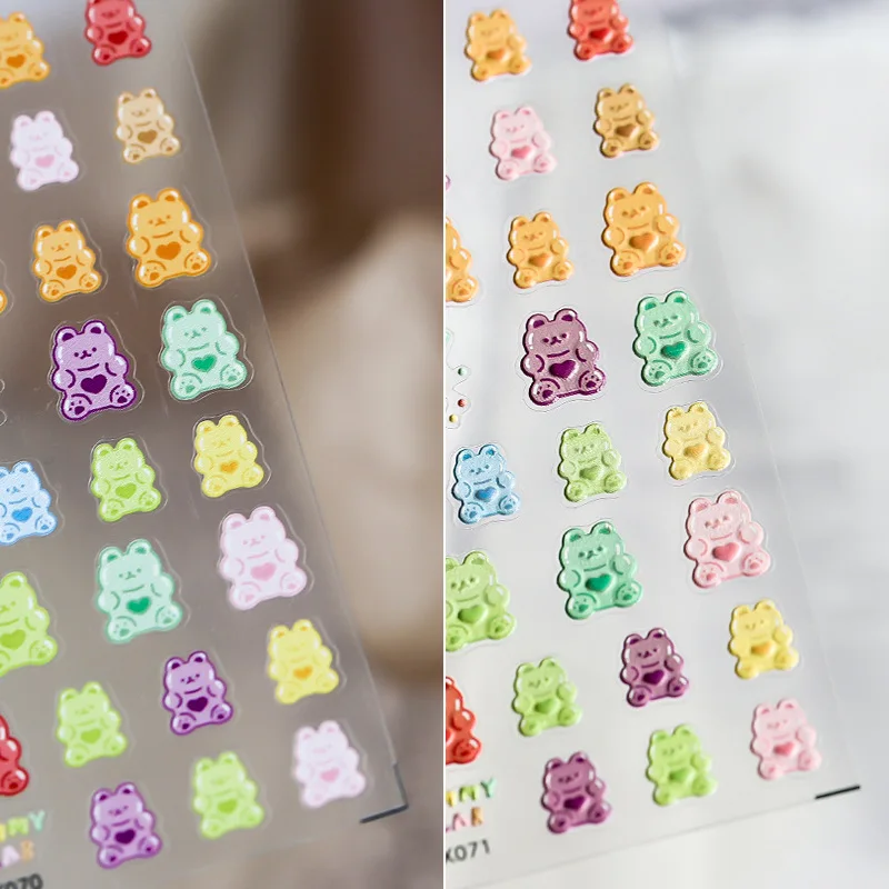

Nail Stickers thin transparent adhesive New technology ultra-thinnail stickers cartoon bear nail stickers KX series