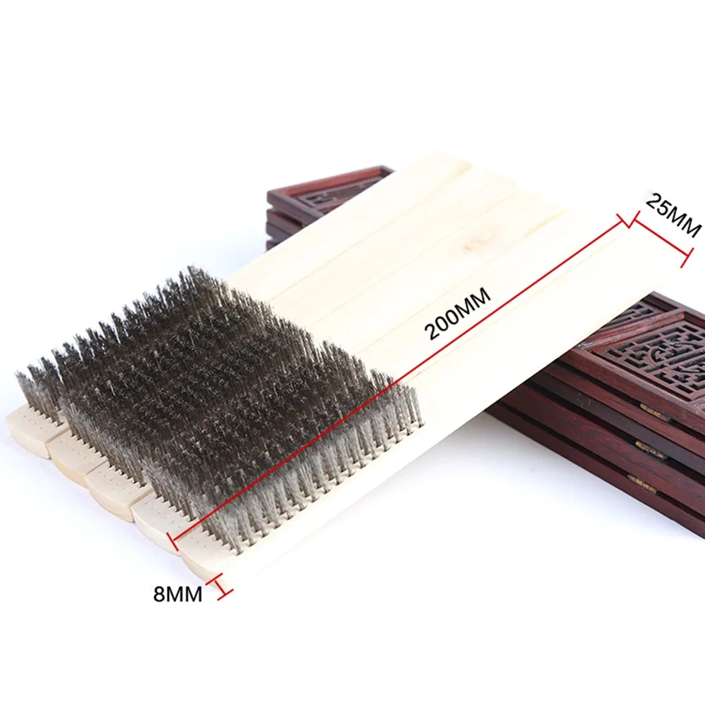 

Stainless Steel Wire Brush With Wooden Handle For Cleaning Polishing Tool Brush Wood Handle Brass Wire Copper Brush For Industri