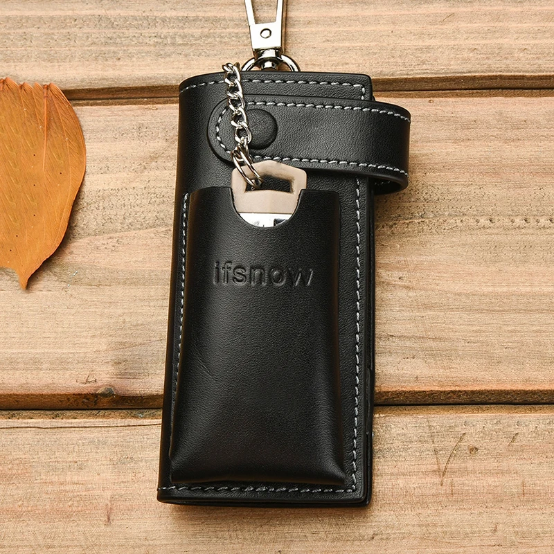 SIMLINE Genuine Leather Key Wallet For Men Male Home Car Wallets Holder Pouch Bag Case Organizer Housekeeper Ring Cover | Багаж и сумки