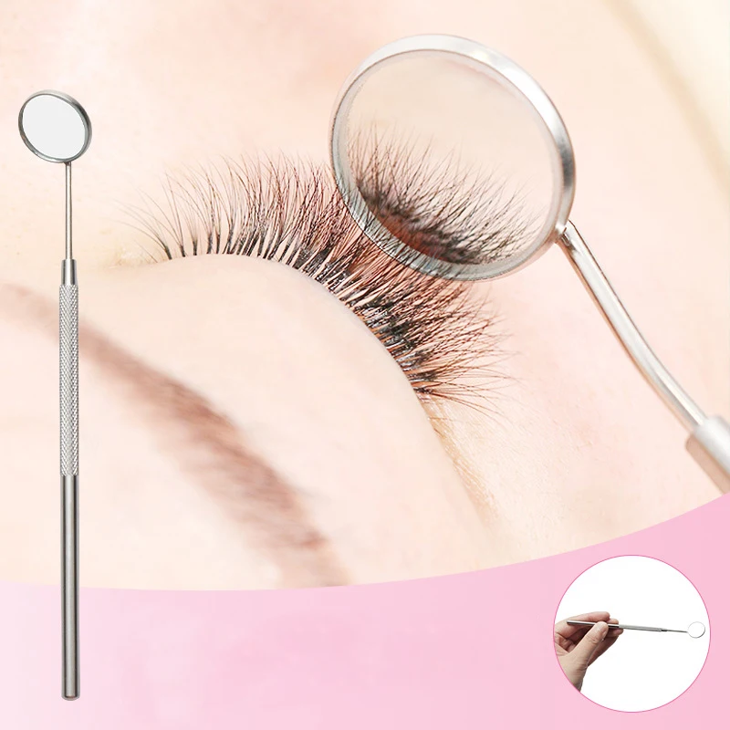 

Eyelash Extension Checking Mirror Stainless Steel Dental Mirror #5 with Handle 6.5" Dentist Tool for Teeth Cleaning Inspection