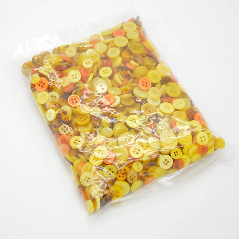 small yellow mix 600 шт 2 отверстия/4 отверстия круглые пластиковые пуговицы красная серия Разноцветные полимерные пуговицы, аксессуары для одежды DIY - Цвет: small yellow mix