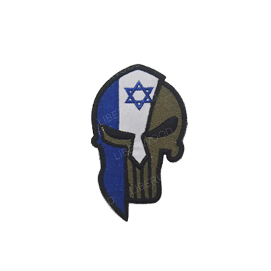 Israel Spartan Каратель Спартанский череп шлем Россия Американский Израиль Канада Испанский Великобритания Чешский Немецкий флаг патч тактический боевой дух нашивки значки - Цвет: Israel Spartan