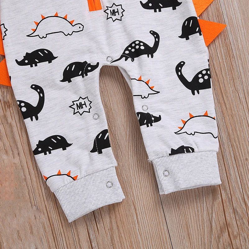 Весенне осенний комбинезон для новорожденных Детский с капюшоном и рисунком