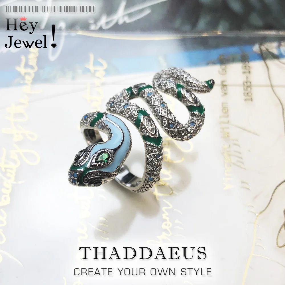Открытое кольцо с синей змеей Европейский миф джунгли богемные Модные хорошие