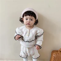 girls boys suit fall baby boys girls clothing sets winter knitting pullover sweaterpants infant toddlers knit tracksuits