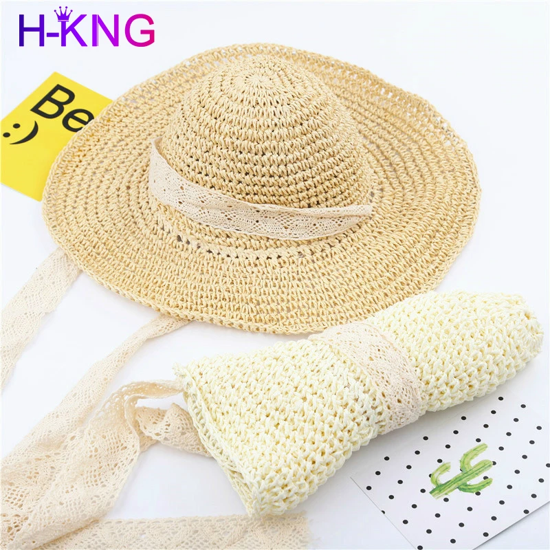 

2021 Summer Korean Style Fashion Straw Hat Female Hollow Big Eaves Sunshade Hat Female Foldable Sun Protection Fisherman Hat