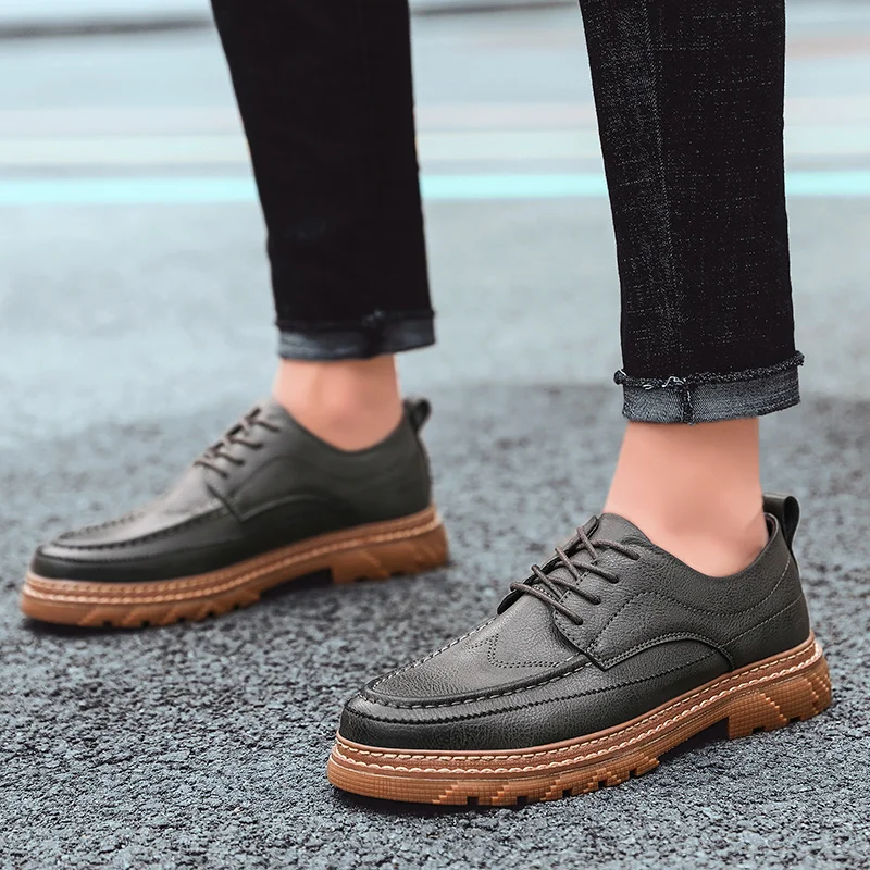Роскошные Брендовые мужские кожаные туфли Сезон весна-осень Туфли-оксфорды