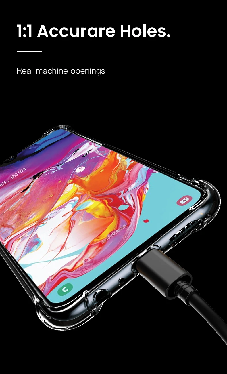 Прозрачный силиконовый мягкий чехол для samsung a50 ударопрочный чехол из ТПУ для samsung galaxy a10 a20 a30 a40 a70 a60 a40s a30s a20s m10 m20 m30 a 10 20 30 40 50 четыре угла анти-осенние Защитные чехлы для теле