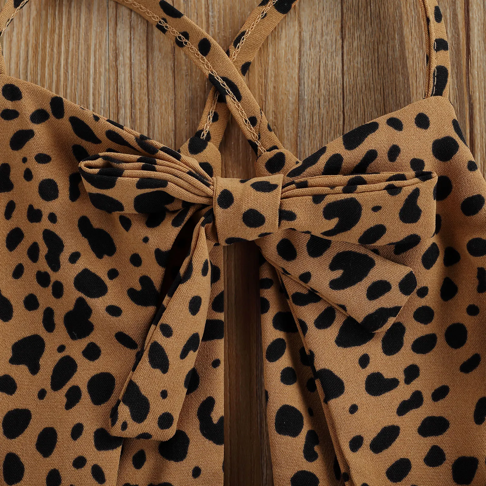 

Newborn Baby Girls Romper Jumpsuits Dots Print Sleeveless Spaghetti Strap Bow Knot Infant Toddler Summer Rompers Dress 0-24M