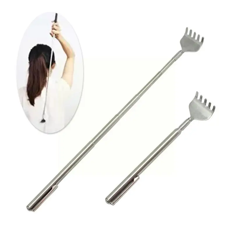 

Steel Telescopic Portable Adjustable Size Itch Telescopic Tool Massage Pen Back Clip Scratcher Scratch O0x9