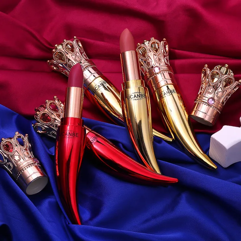 Новая роскошная губная помада Quee Make Up матовая Log-lastig золотистая тюбиковая