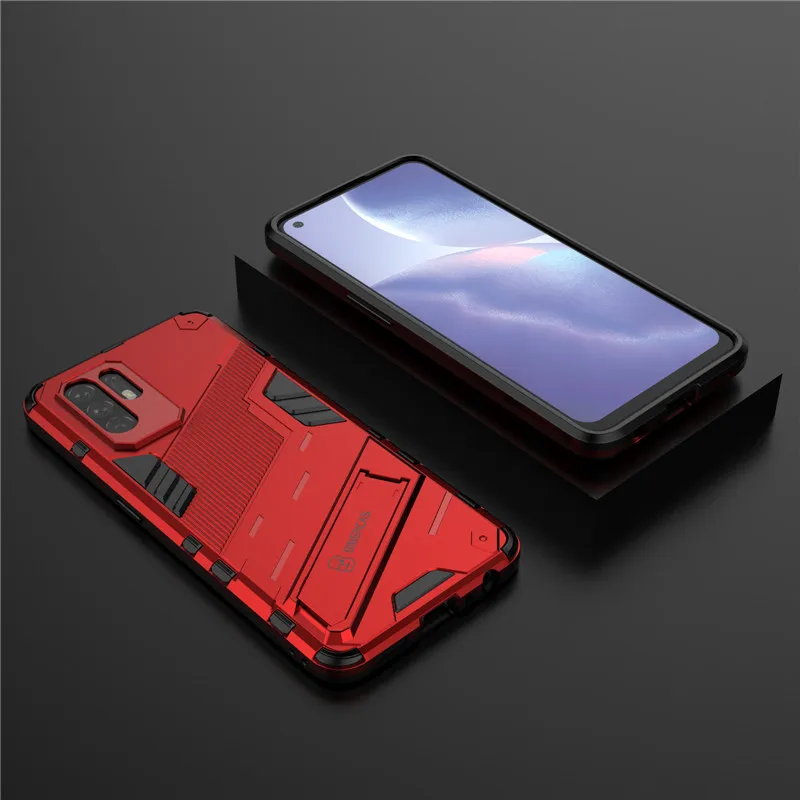 For OPPO A94 5G Case For OPPO A94 5G Cover Cases Armor PC Shockproof Silicone Protective Phone Bumper For OPPO A94 5G