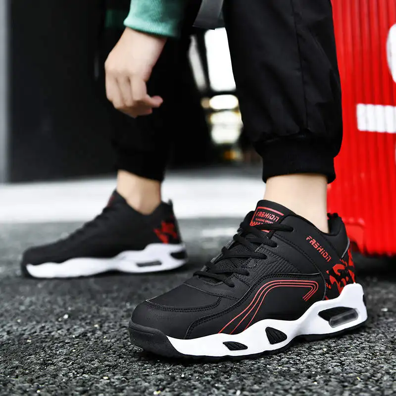 

Size 35 Men's Shoes For Autumn Shock Absorption Shoes For Men 2020 Shows Casual Shoes Thick Bottomed Leather Sneakers Tennis