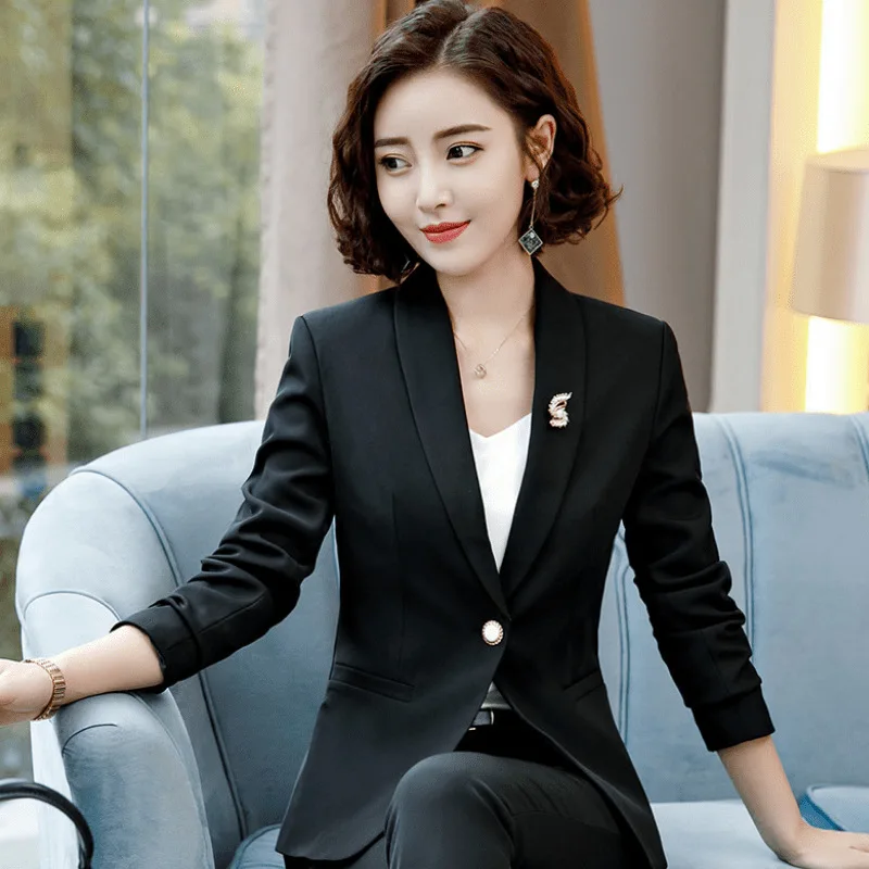 Женский костюм Осень зима 2019 Новый профессиональный с длинными рукавами тонкие