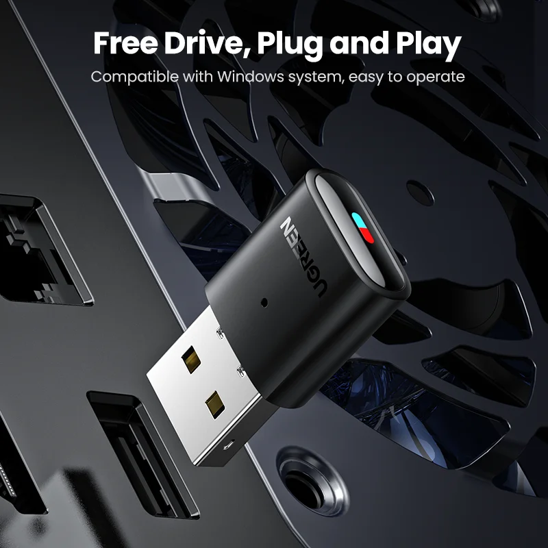 Аудиоадаптер UGREEN USB Bluetooth 5 0 для передатчика Airpods компьютера PS4 Pro Nintendo Switch