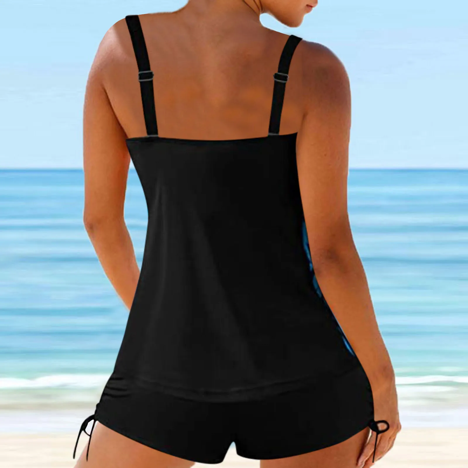 

Digital Print Suspender Swimwear 2021 Summer Beachwear Women's Tankini Large Bikini Set Party Split Swimsuit for women