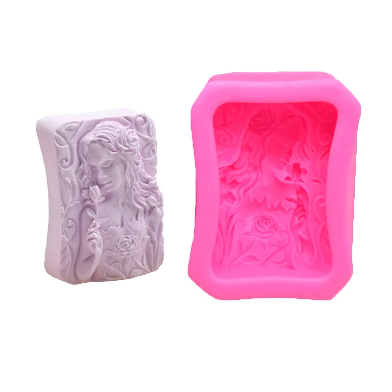 Розовая красивая форма для мыла ручной работы силиконовая помадки торта сделай