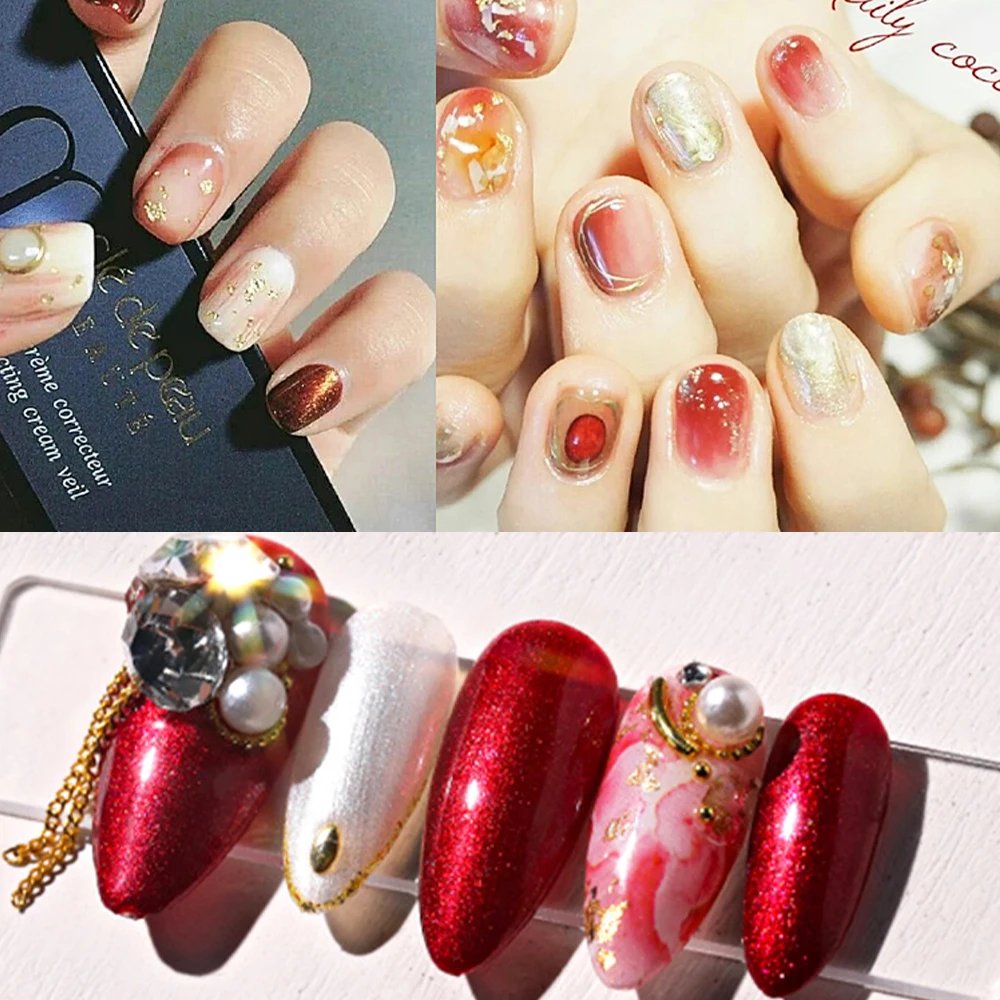 Хлопья из искусственной золотой фольги для украшения ногтей Живопись скользящие