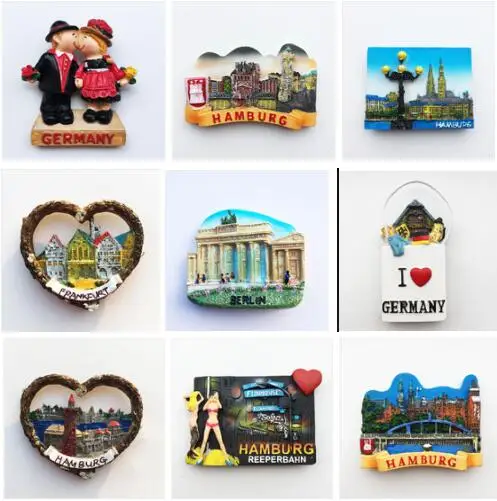 

German Fridge Magnets Berlin Frankfurt Hamburg Freiburg Munchen Neuschwanstein Tourist Souvenirs Magnetic Stickers Travel Gifts