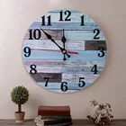 Часы настенные деревянные тихие, винтажные круглые декоративные прибрежные для дома, кухни, гостиной, офиса