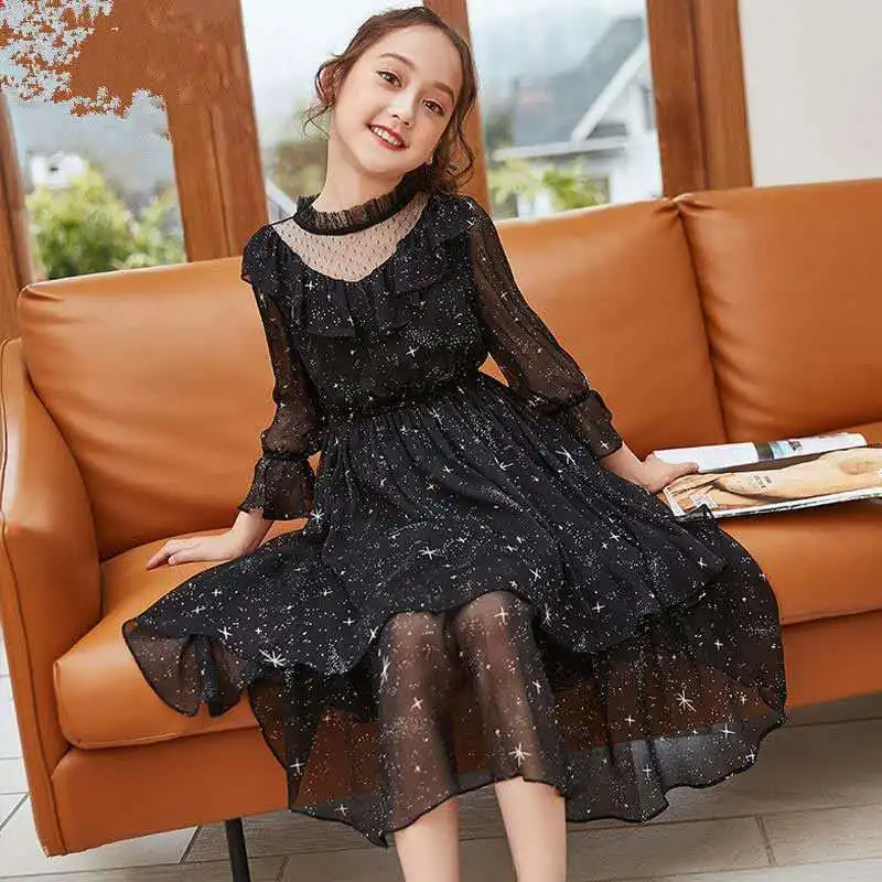 A-line Princess V-neck Kids Party Dresses for Girls Wedding Blue Navy Beige White Red Lace Up Girl Flower Black Dress | Детская одежда