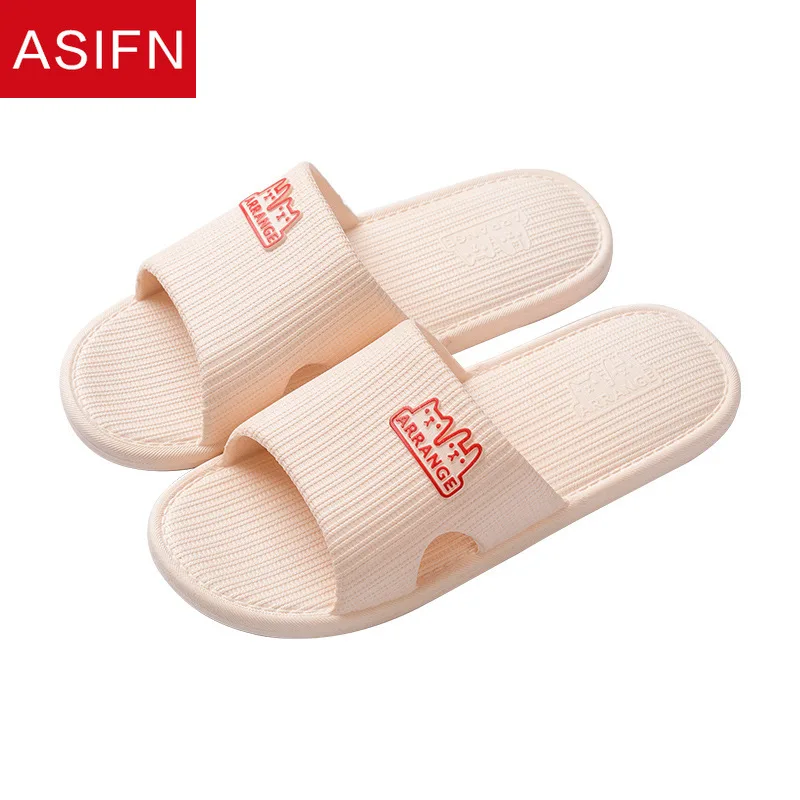 

ASIFN Summer Women's Bathroon Home Slippers Simple Hotel Soft Bottom Indoor Wear-resistant Ladies Shoes Indoor Men Women Slides
