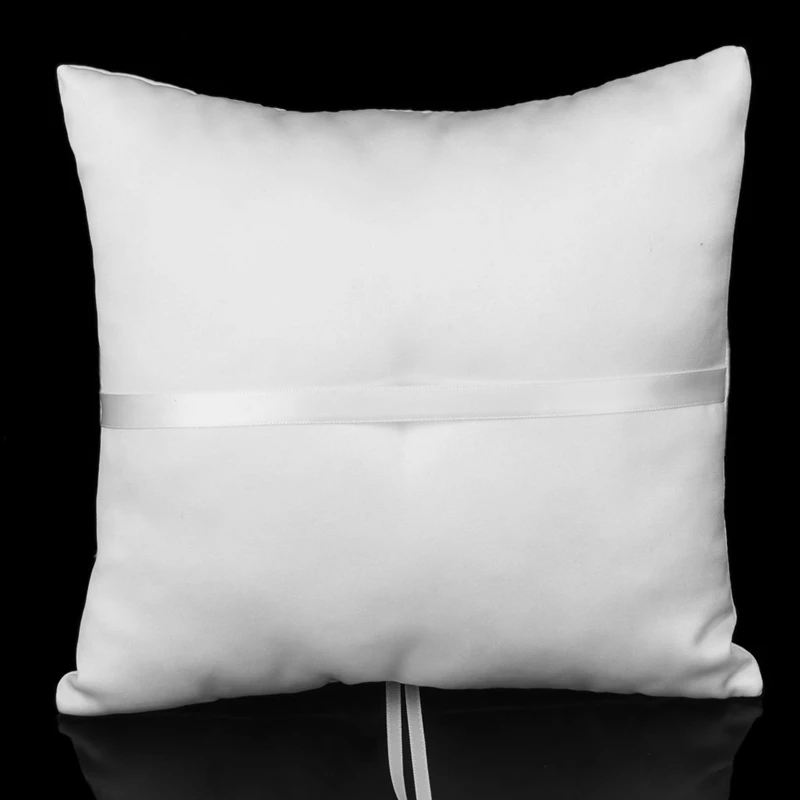 

Ivory Faux Pearl Flower Wedding Party Pocket Ring Pillow Cushion 4'' x 4''