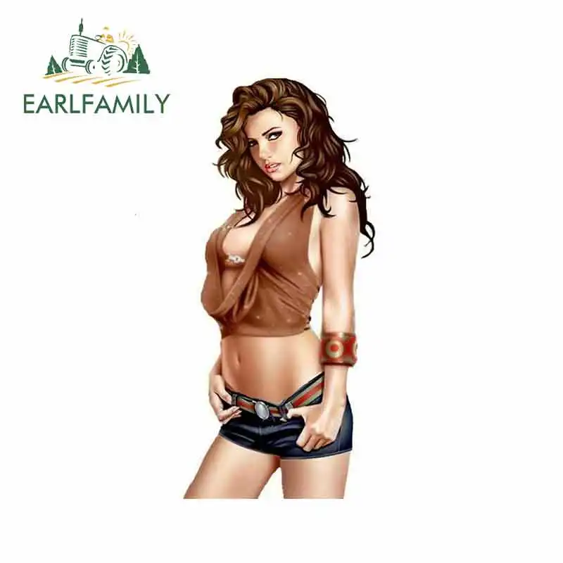 EARLFAMILY 13 см x 5,9 см для сексуальной девушки пин-ап бюстгальтер никерс горячие вещи автомобильные наклейки водонепроницаемые аниме наклейки подходит для GTR EVO