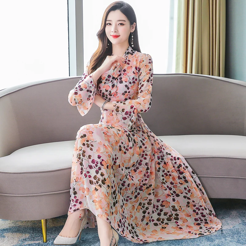 Женское шифоновое коктейльное платье розовое оранжевое красное синее