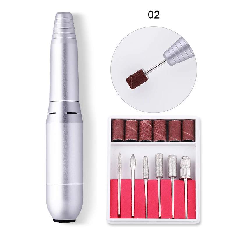 1 шт. сверлильный станок для маникюра розового и серебристого цветов