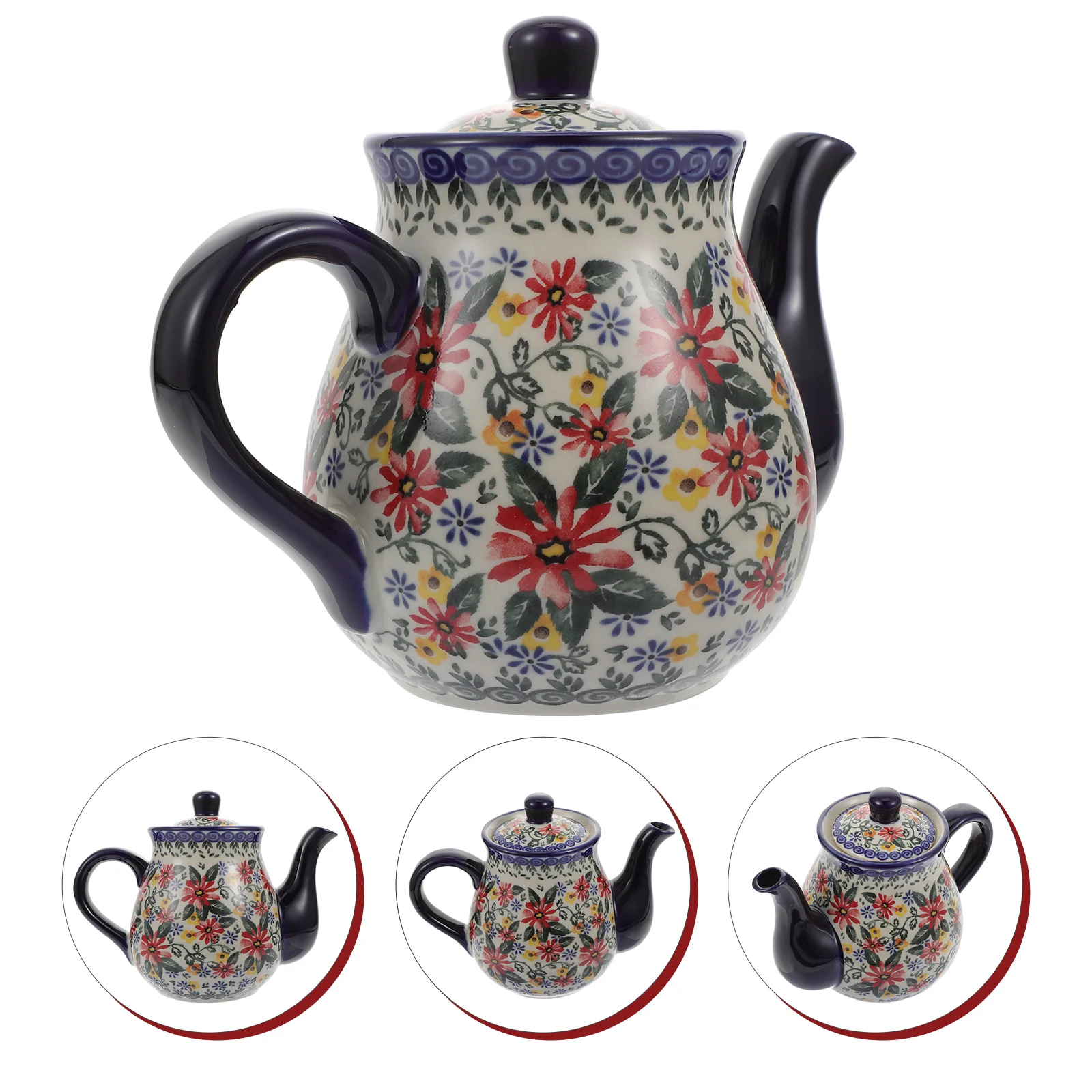 

1pc Exquisite Ceramic Tea Kettle Portable Tea Pot for Home Office Water Pot