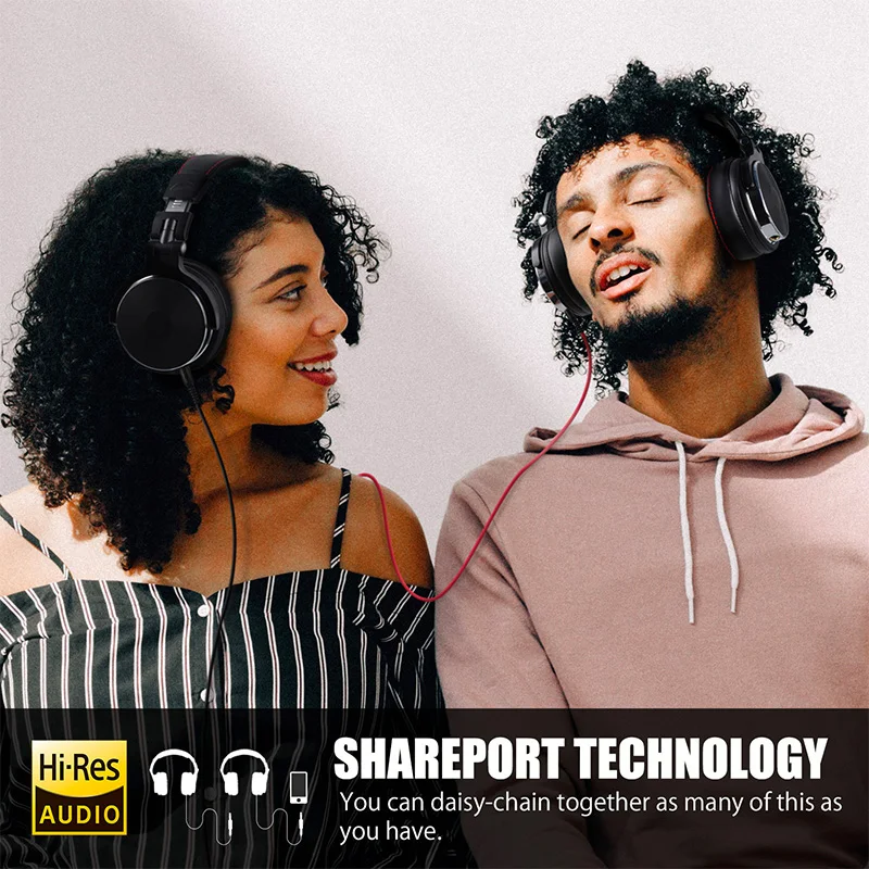 Проводные профессиональные студийные DJ наушники с микрофоном накладные Hi Fi