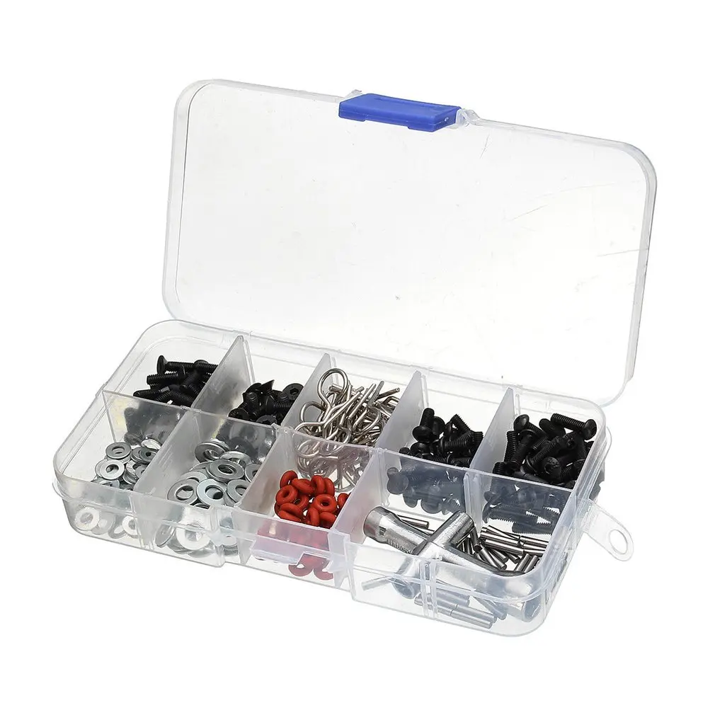 

270pcs Flat Head Screws + N3/4 Flat Washer with Hexagon Wrench Box Special Repair Tool Kit For 1/10 HSP RC Car Accessories