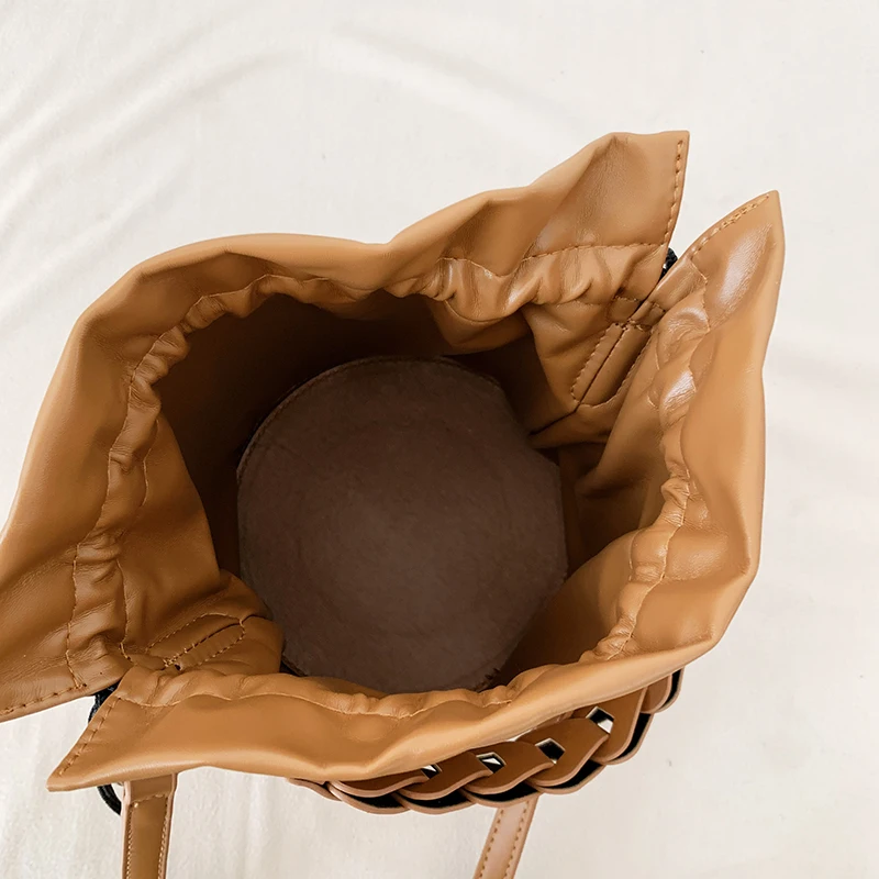 

Women Shoulder Bags Crossbody Bags for Ladies Large Bucket Bag PU Leather Solid Color Handbag female Fashion Classic Bucket