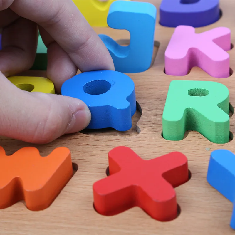 

Arabic Alphabet/Word Hand Grab Board Cognitive Letter/Number Jigsaw Puzzle Kids Preschool Educational Baby Toys for Children