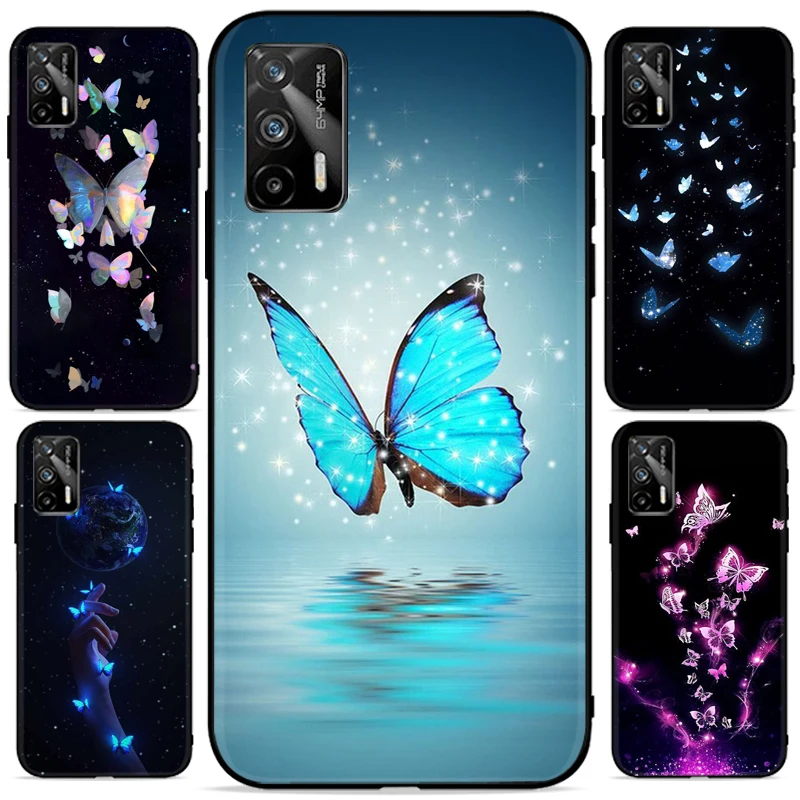 

Gorgeous Clear Glitter Butterfly Phone Case For OPP Realme GT For 5G Neo Soft TPU Back Cover Cases