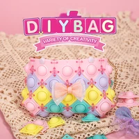 wholesale 10 pcs new style fidget toys diy bag push bubble simple dimple kawaii bag antistress puzzle toys for girl squeeze toys