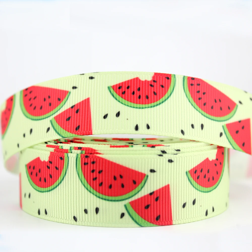 

2 patterns Watermelon printed grosgrain ribbon 9-75mm DIY handmade materials hair accessories wedding gift wrap tape ribbons