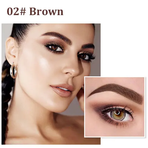 Brown 1 шт., 4 головки, тонкий эскиз, жидкий карандаш, микроблейдинг, для бровей, тату, ручка, водостойкая, коричневая, тонкая ручка, усилитель бровей, инструмент для макияжа - Цвет: Brown