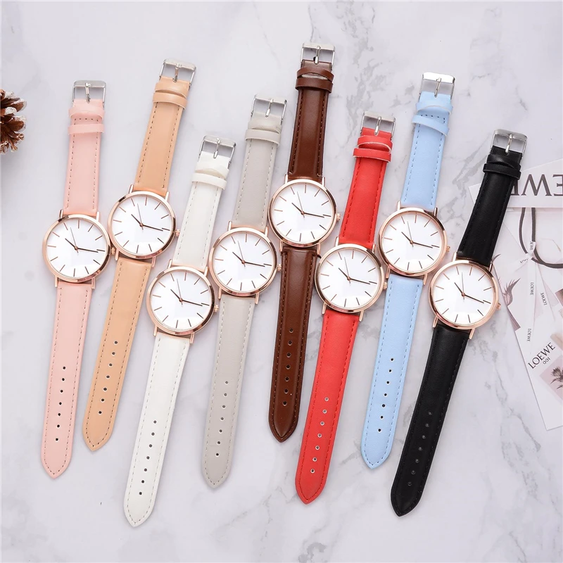 Reloj mujer модные милые розовые женские часы простые женские кварцевые наручные часы из розового золота кожаные женские часы relogio feminino