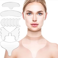 11 pcsset reusable silicone anti wrinkle face lifting forehead sticker cheek chin sticker facial patches wrinkle remover strips