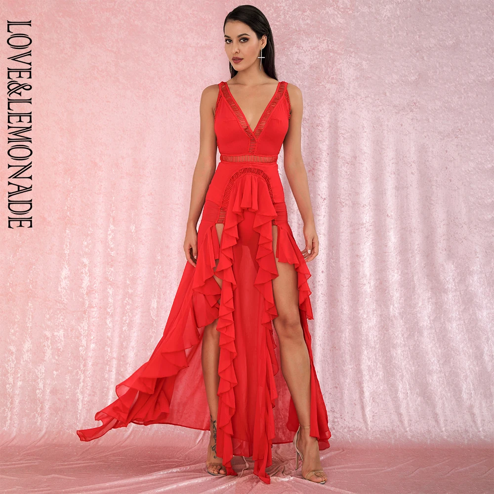 LOVE&ampLEMONADE Сексуальное красное сексуальное нижнее белье с глубоким v-образным