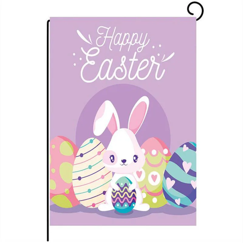 

45*30cm Easter Garden Flag Rabbit Easter Eggs Door Hanging Banner Easter House Flags Happy Easter Decorations for Home Outdoor