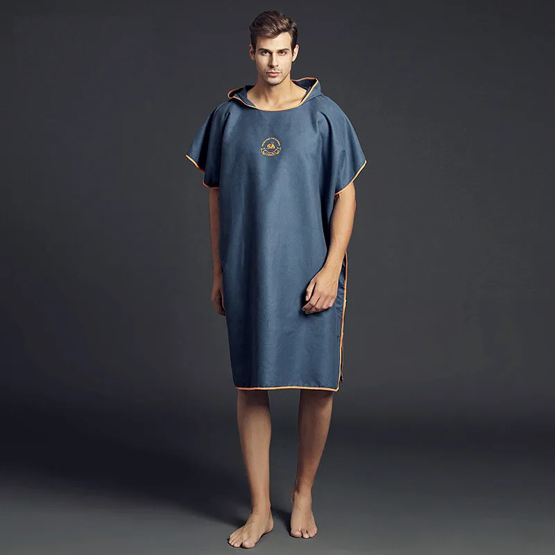 

Beach Quick Drying Adult Comfortable Bathrobe Superfine Fiber Wearable Bath Towel Swimming Diving Windproof Warm Hooded Cape