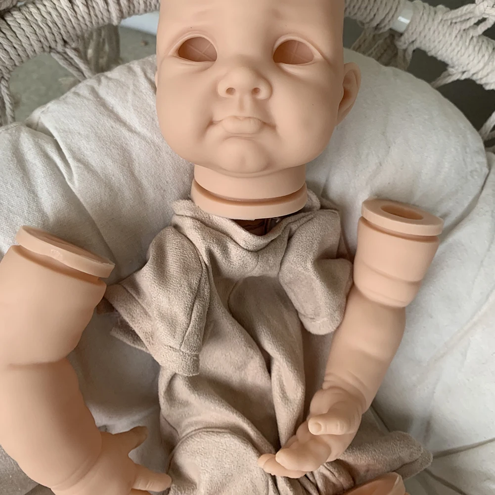 

22 Inches Funny Lifelike Reborn Doll Kit DIY Unpainted Fresh Color Silicone Head Birthday Gift Full Limbs Home Soft Touch