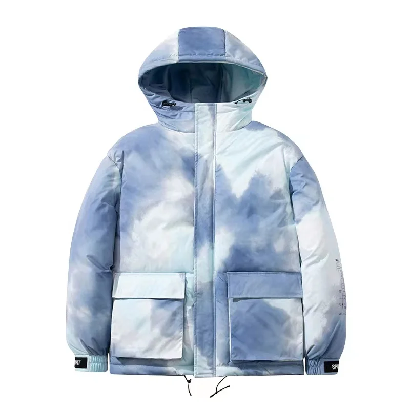 Girafe Men's Warm Thicken Fashion Coat Oversize Winter Casual Jacket Male Streetwear Hip Hop Coat Tie-dyed down Jacket