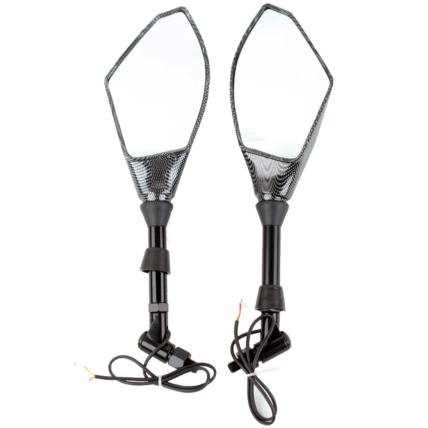 Зеркало заднего вида светодиодный поворотник из углеродного волокна 10 мм для