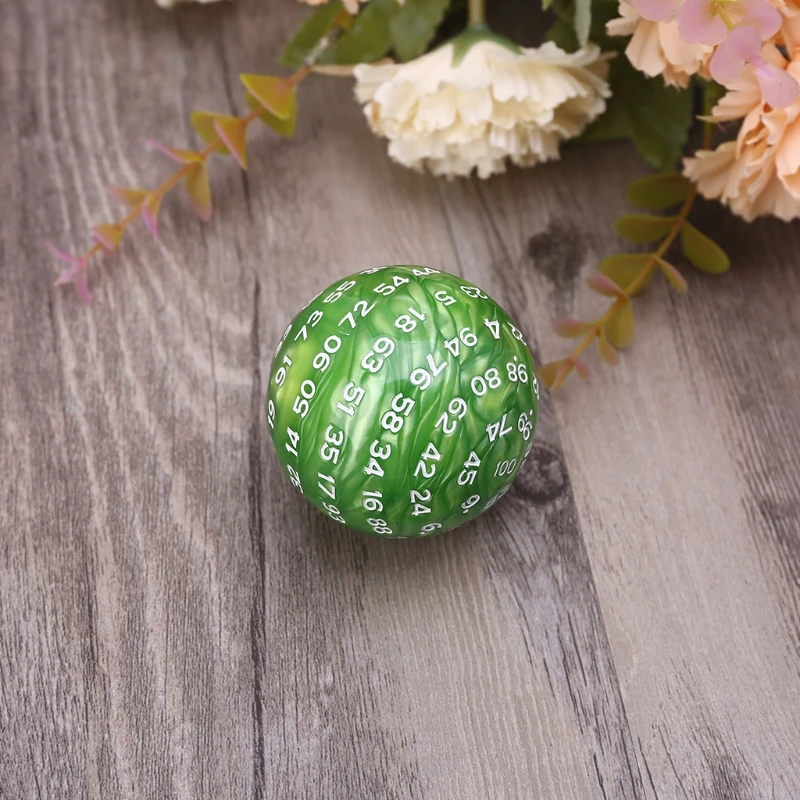

99 Sides Polyhedral Dice Green Irregular Multi Sided Acrylic Dices for Table Board Role Playing Game Bar Pub Club Party E56D